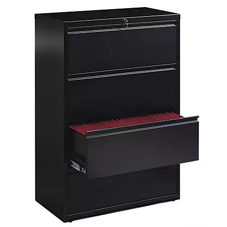 workpro 36 w 4 drawer steel lateral file cabinet black|work pro 36w extension cabinet.